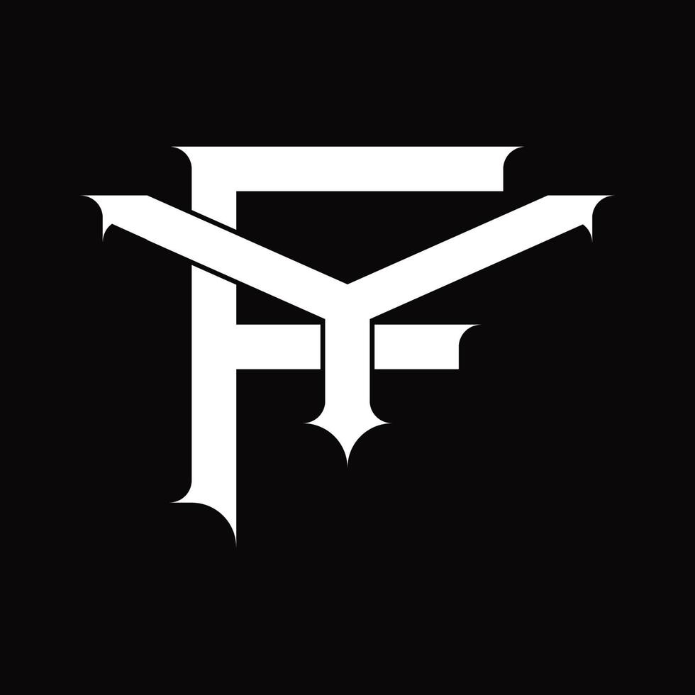 yf-Logo-Monogramm mit überlappender Vintage-Designvorlage im verknüpften Stil vektor