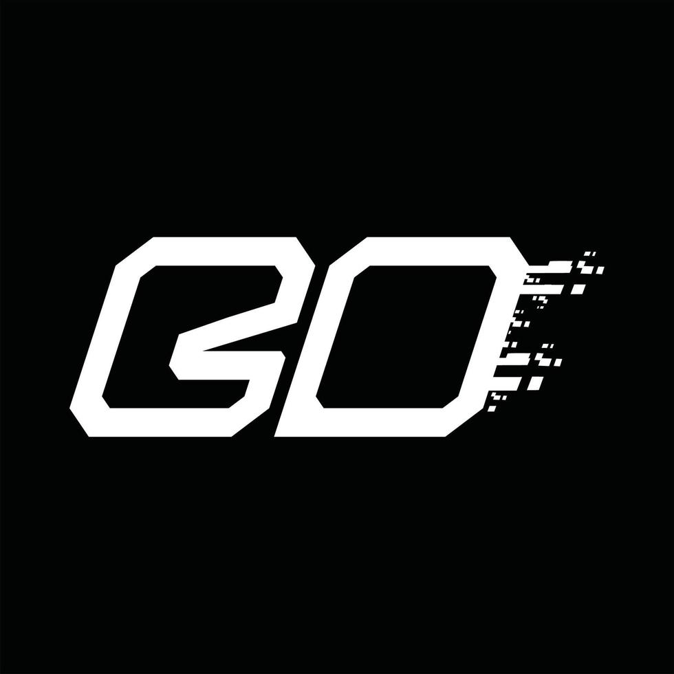 Designvorlage für bd-Logo-Monogramm mit abstrakter Geschwindigkeitstechnologie vektor
