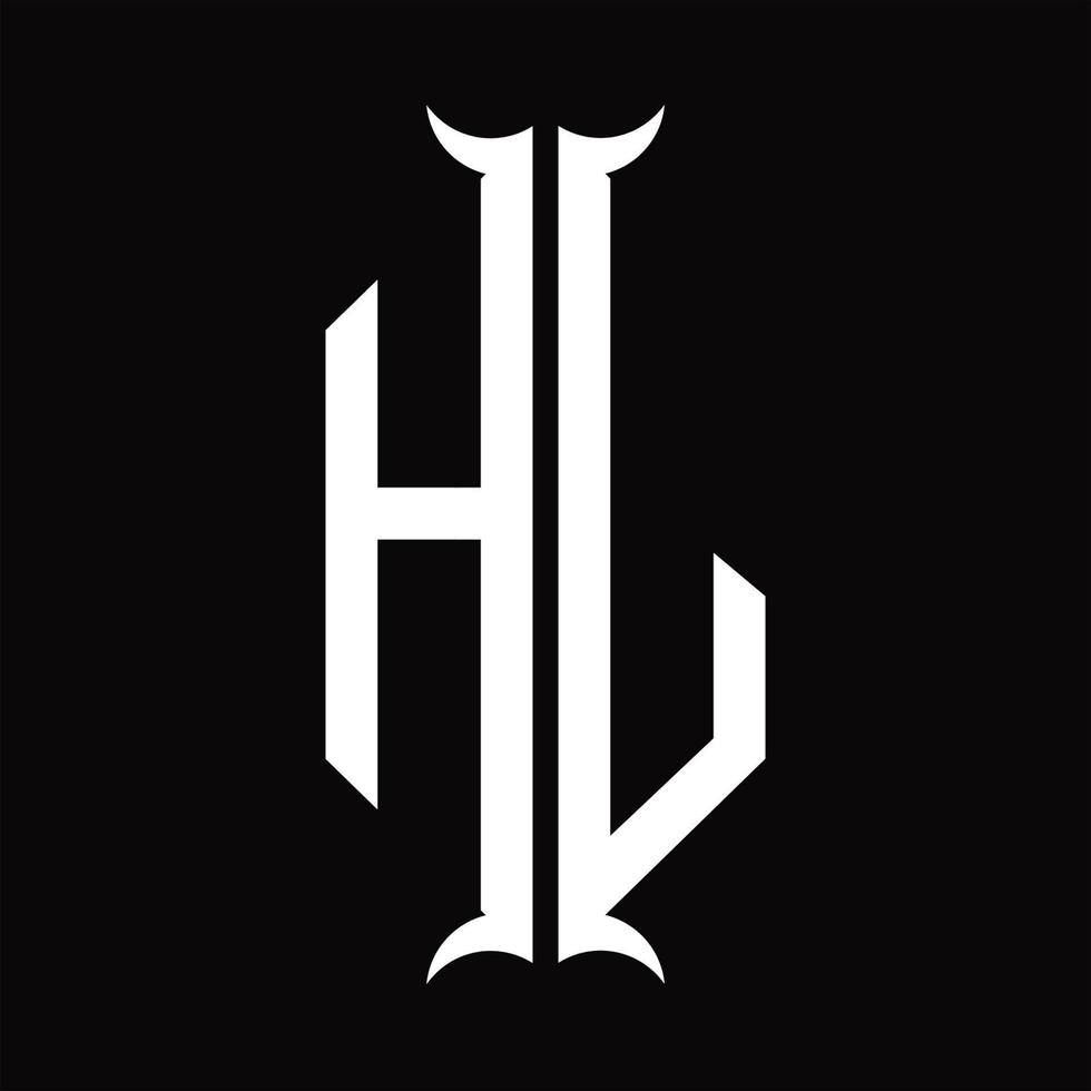 hl logotyp monogram med horn form design mall vektor