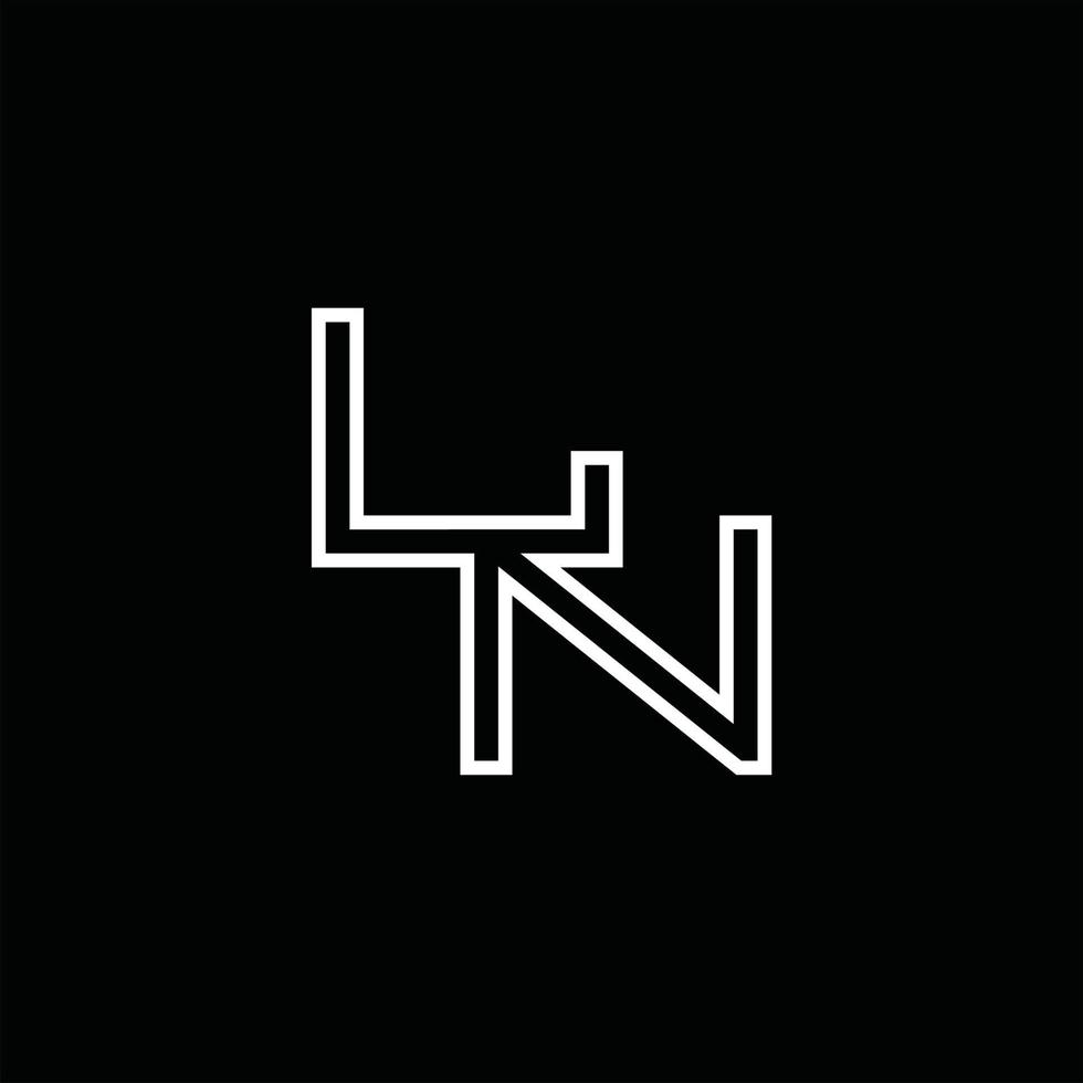 ln-Logo-Monogramm mit Linienstil-Designvorlage vektor