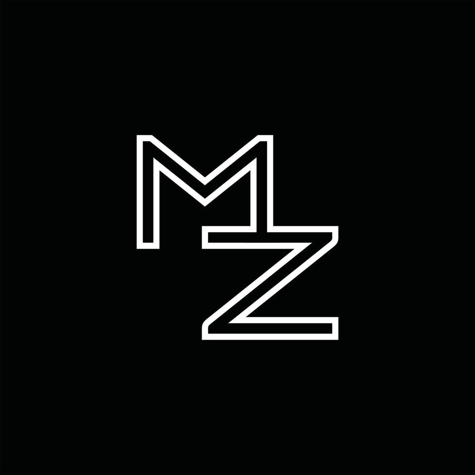 mz logotyp monogram med linje stil design mall vektor