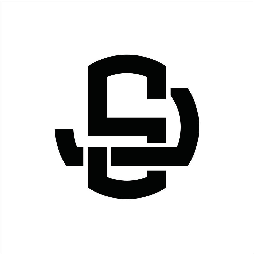 sj logotyp monogram design mall vektor