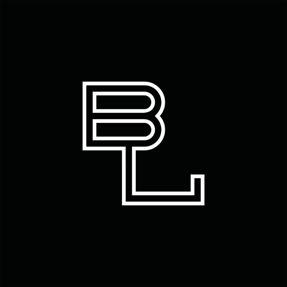 bl logotyp monogram med linje stil design mall vektor