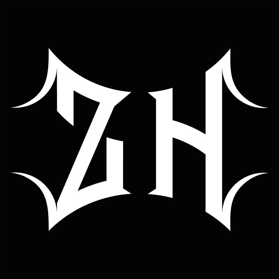 zh-Logo-Monogramm mit abstrakter Form-Design-Vorlage vektor