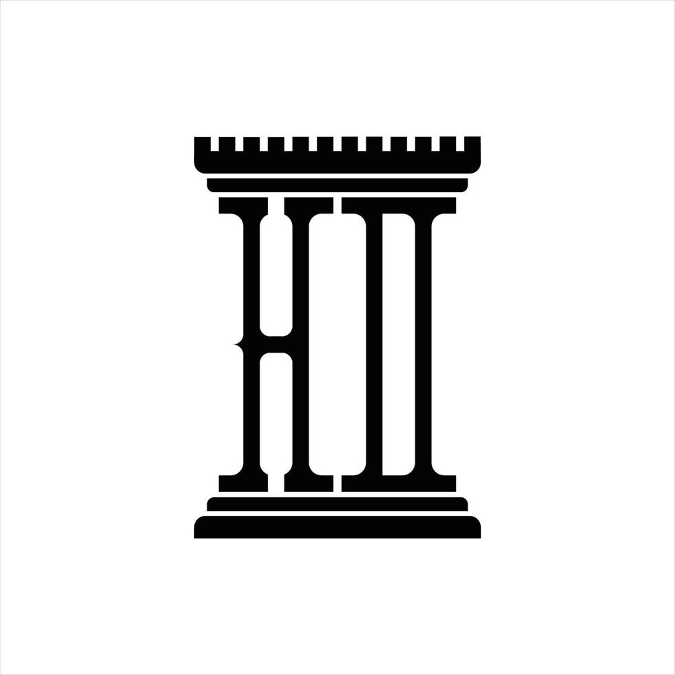 HD-Logo-Monogramm mit Säulenform-Designvorlage vektor