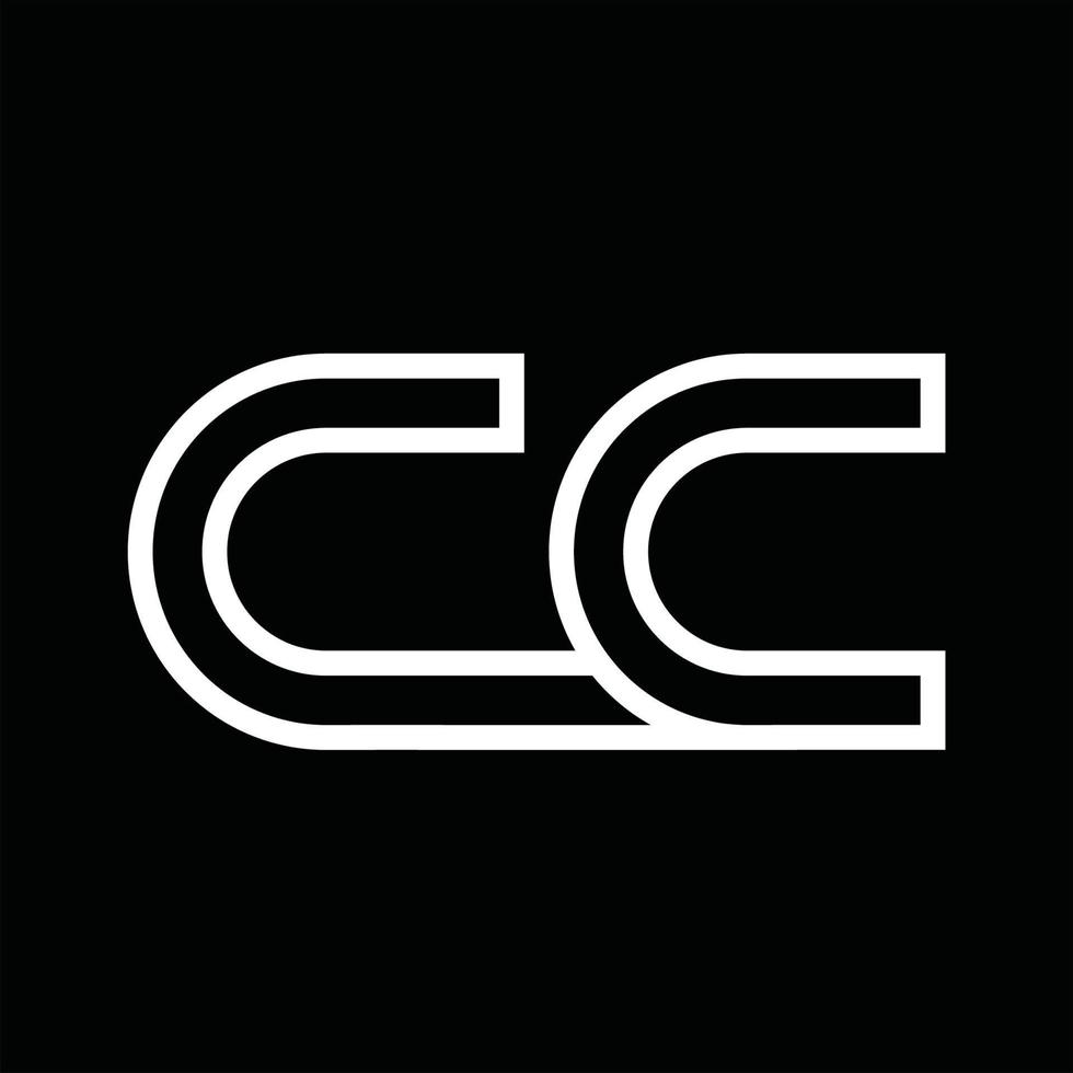 cc logotyp monogram med linje stil negativ Plats vektor