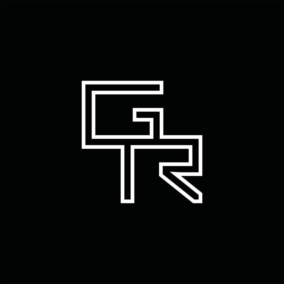 Gr-Logo-Monogramm mit Linienstil-Designvorlage vektor
