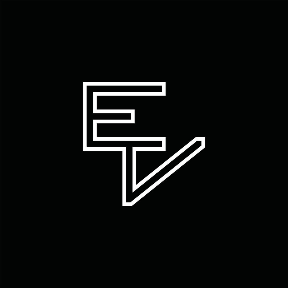 ev-Logo-Monogramm mit Linienstil-Designvorlage vektor