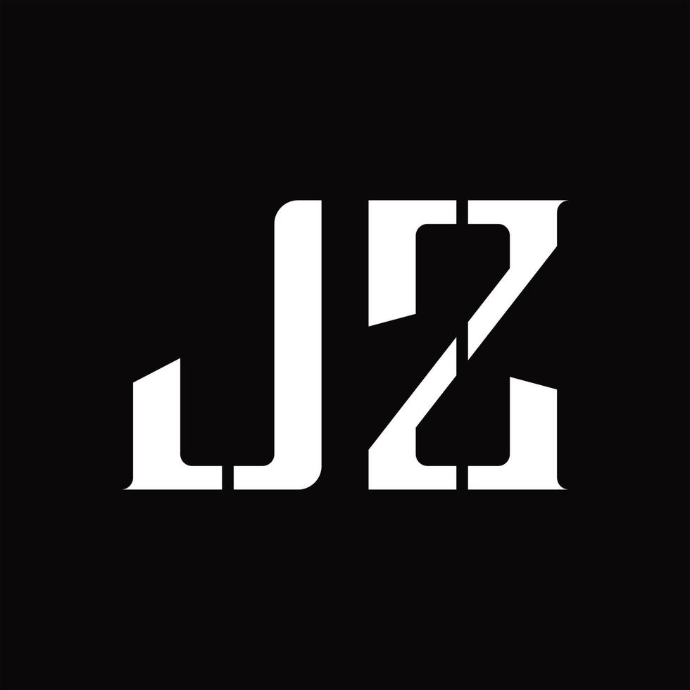 jz logotyp monogram med mitten skiva design mall vektor