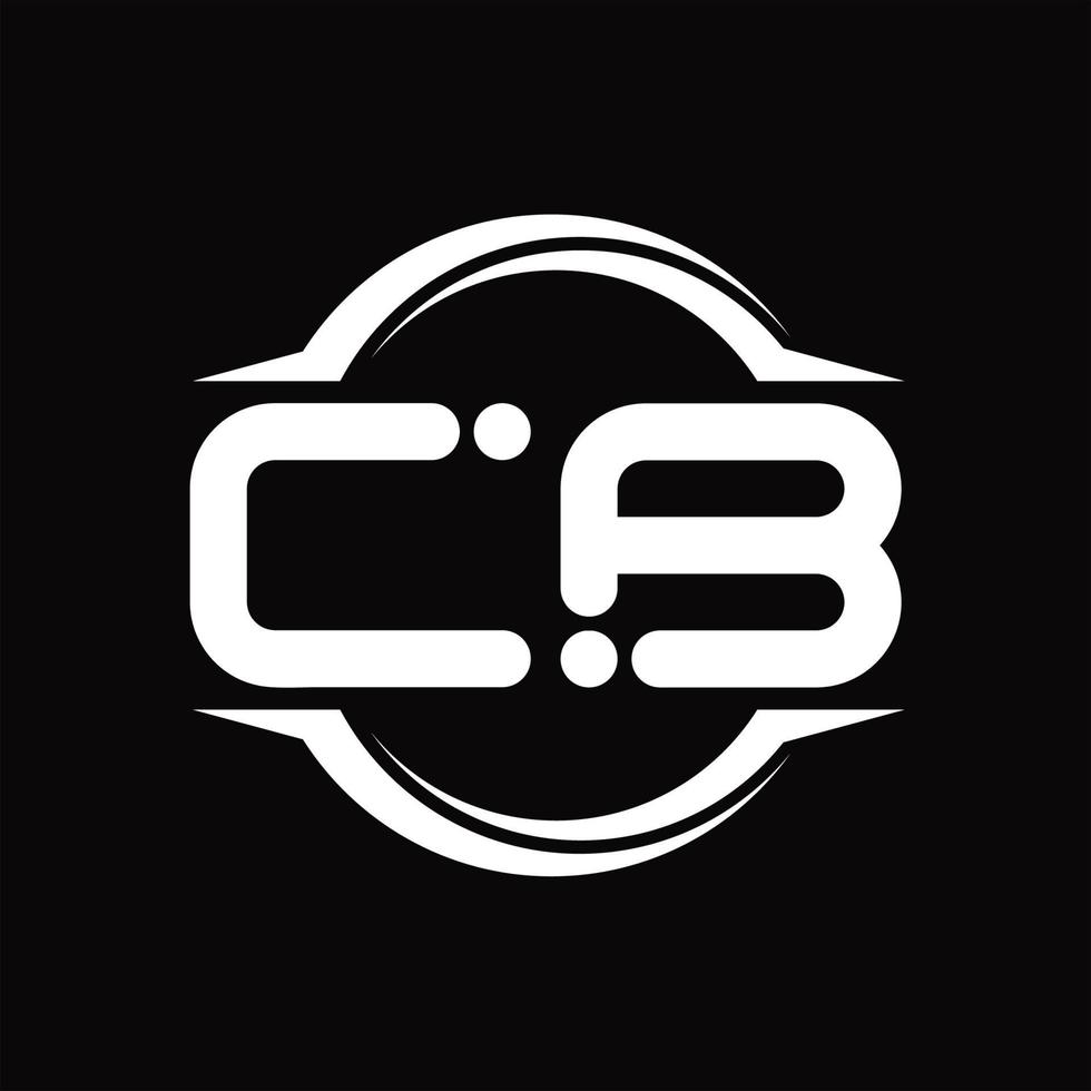 cb logotyp monogram med cirkel avrundad skiva form design mall vektor