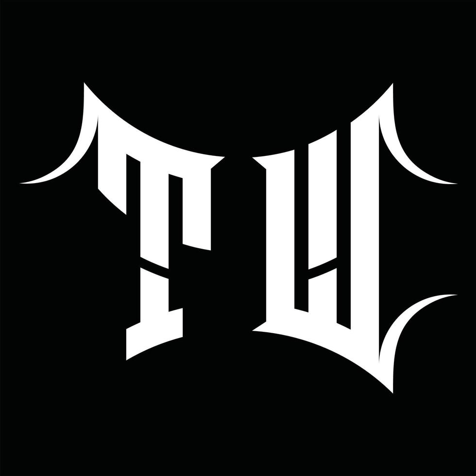 tw-Logo-Monogramm mit abstrakter Form-Design-Vorlage vektor