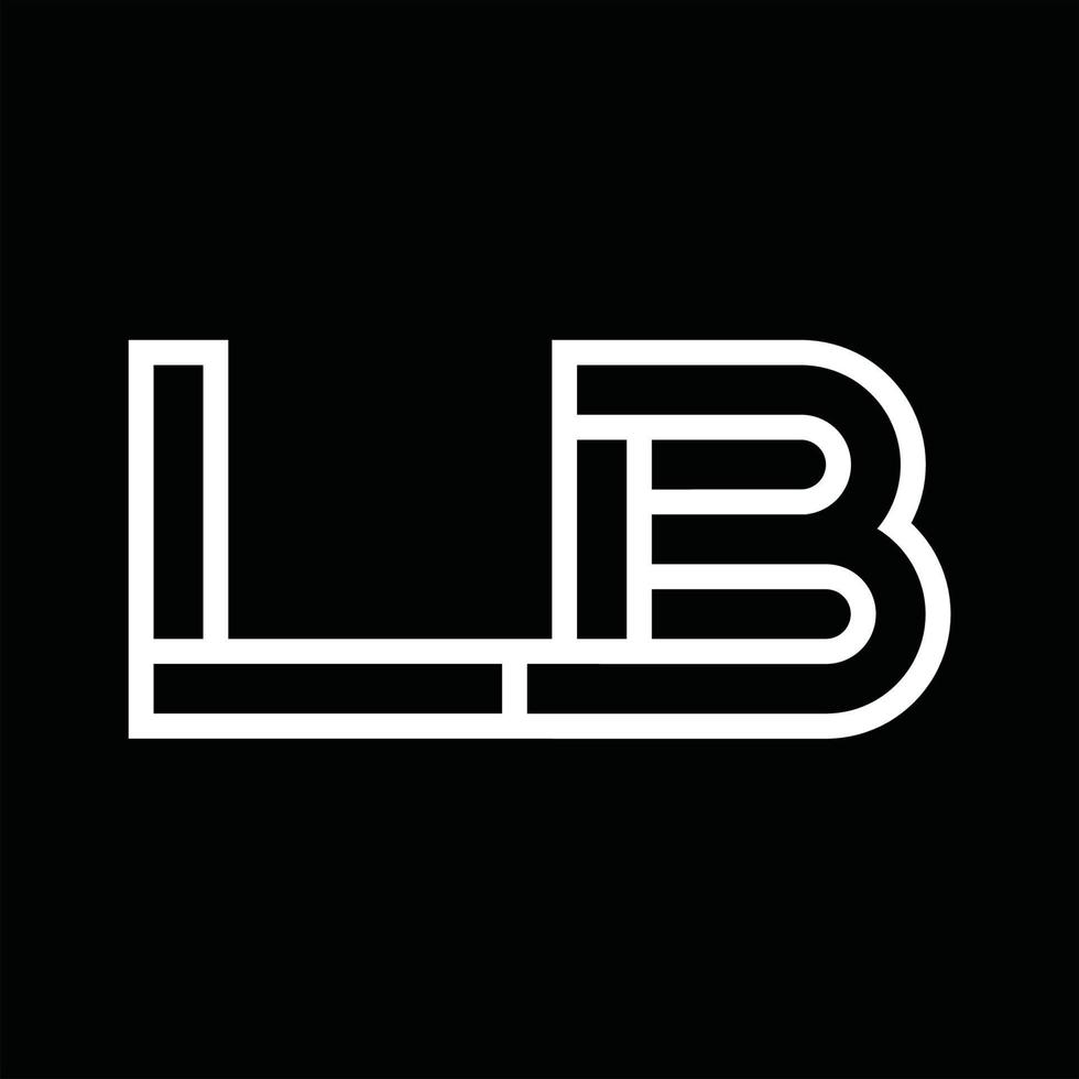 lb logotyp monogram med linje stil negativ Plats vektor