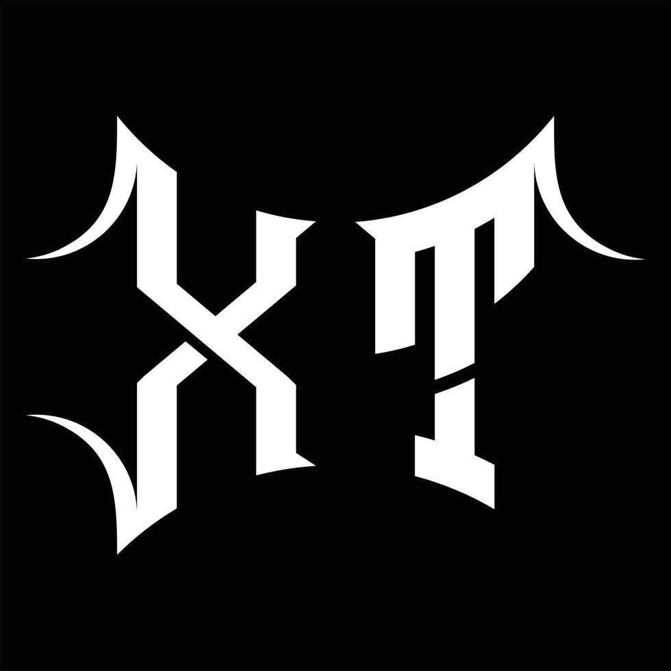 xt logotyp monogram med abstrakt form design mall vektor