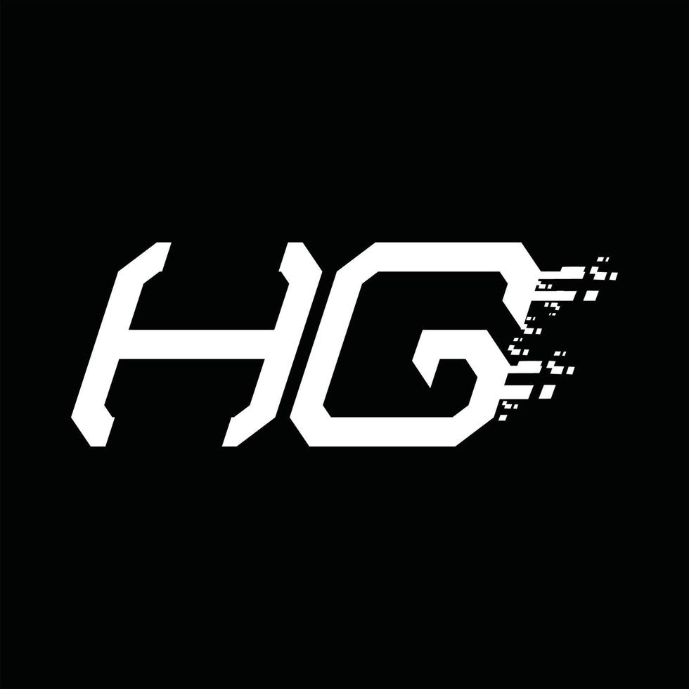 Designvorlage für hg-Logo-Monogramm mit abstrakter Geschwindigkeitstechnologie vektor