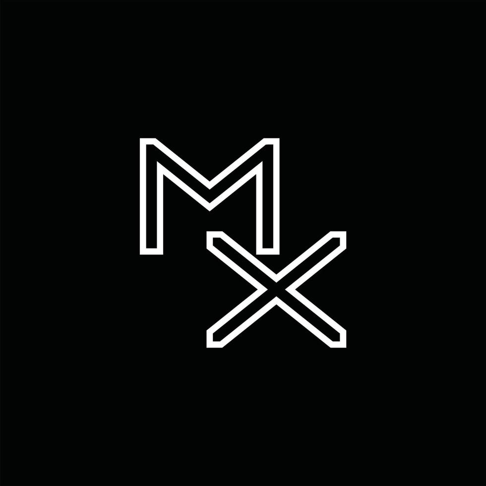 mx logotyp monogram med linje stil design mall vektor