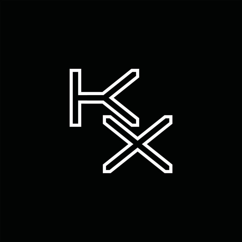 kx-Logo-Monogramm mit Linienstil-Designvorlage vektor