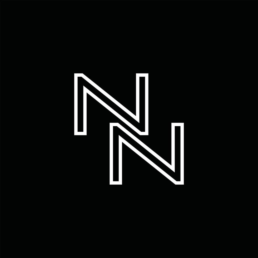 nn logotyp monogram med linje stil design mall vektor