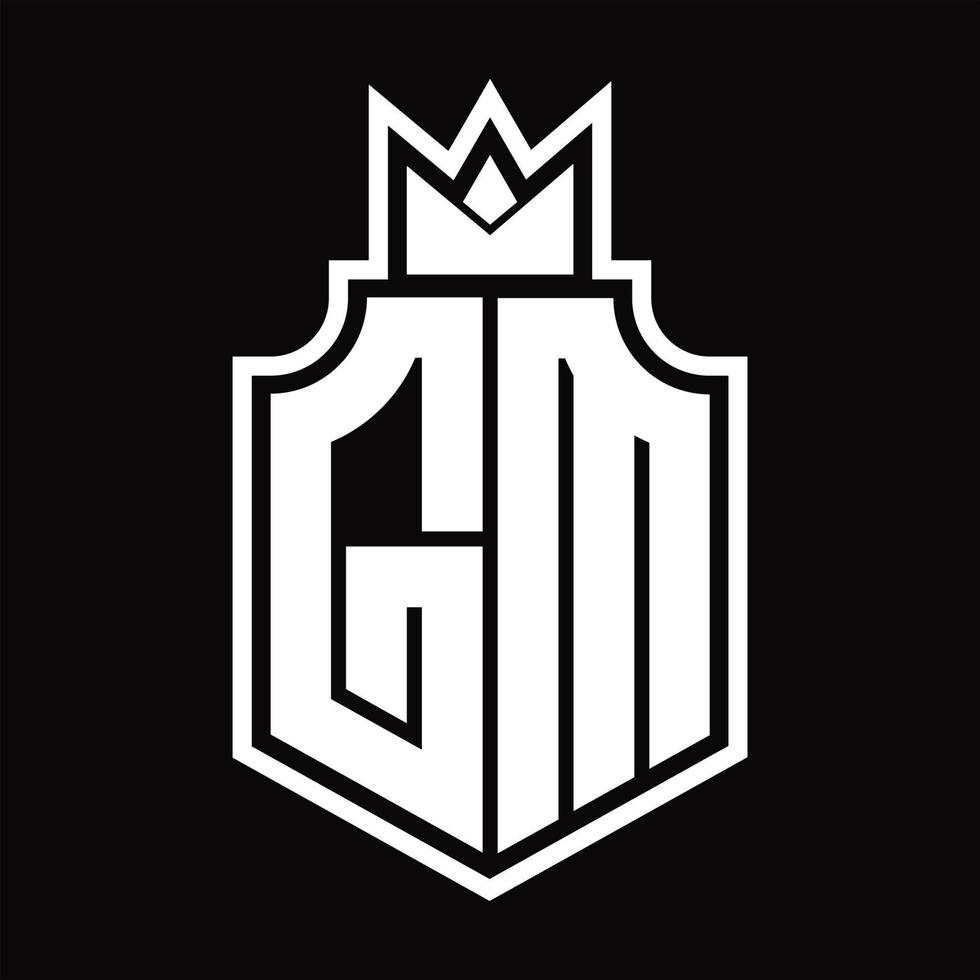 gm logotyp monogram design mall vektor