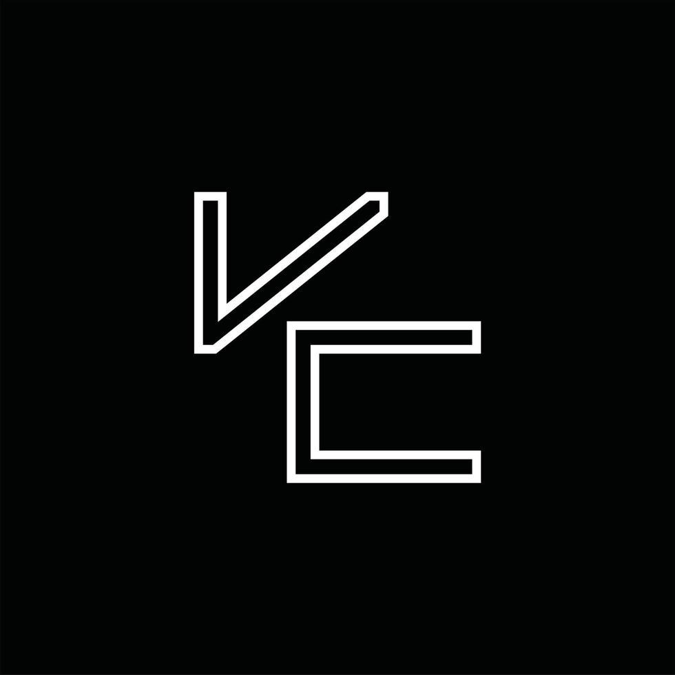 vc logotyp monogram med linje stil design mall vektor