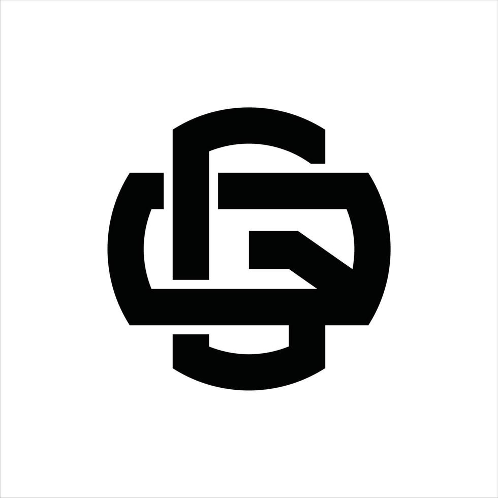 gq logotyp monogram design mall vektor