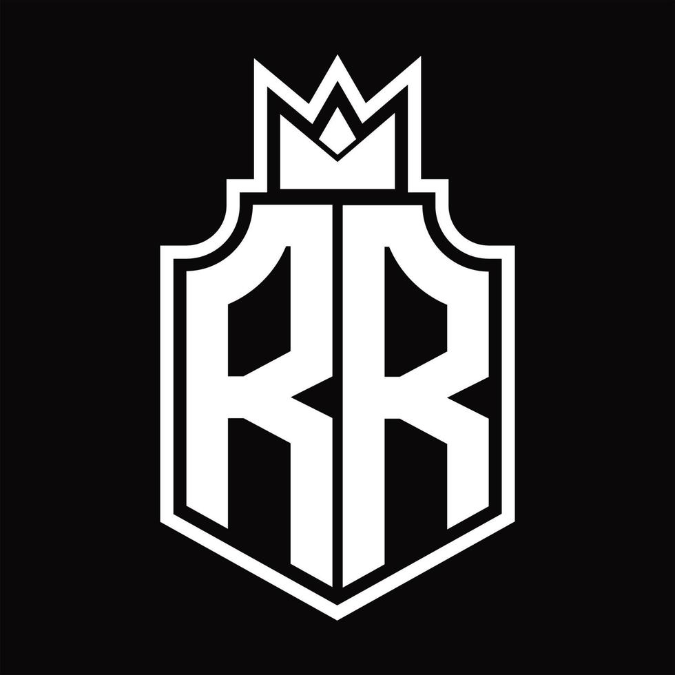 rr logotyp monogram design mall vektor