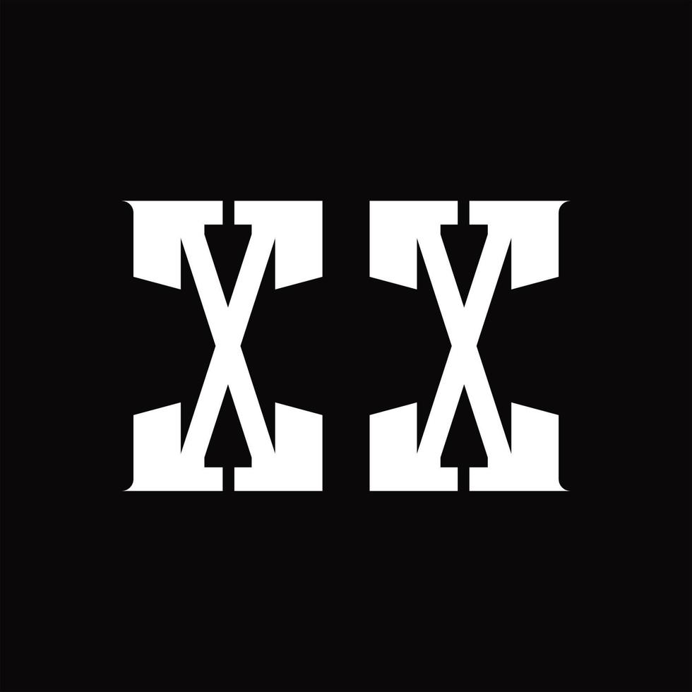 xx-Logo-Monogramm mit Designvorlage für mittlere Scheiben vektor