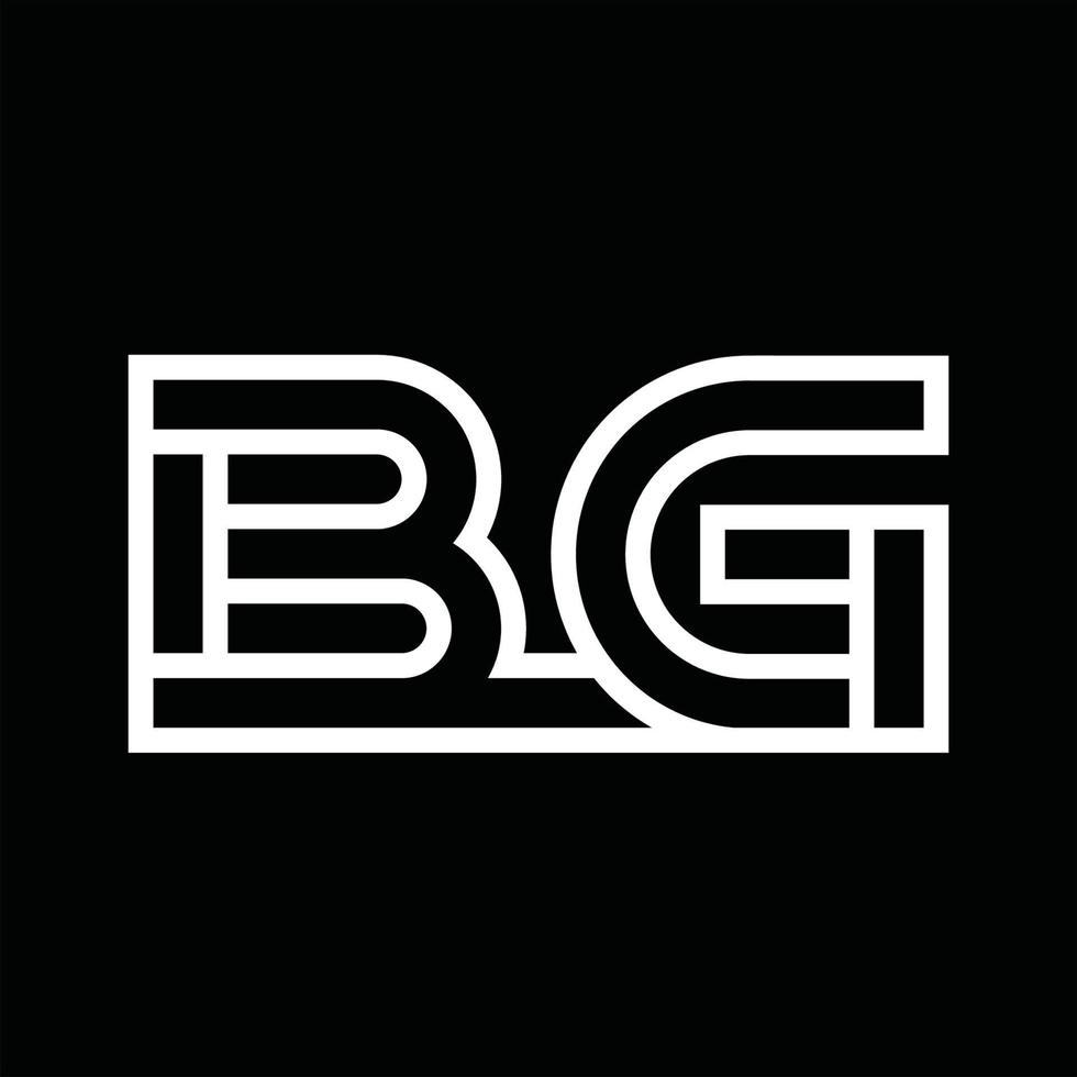 bg-Logo-Monogramm mit negativem Raum im Linienstil vektor