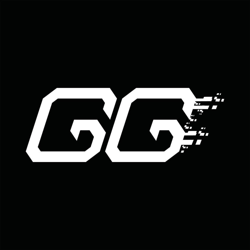 gg-Logo-Monogramm abstrakte Geschwindigkeitstechnologie-Designvorlage vektor