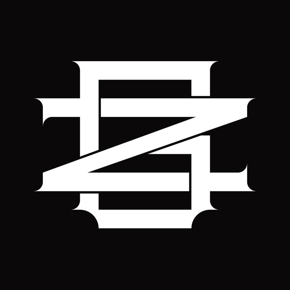 zg-Logo-Monogramm mit überlappender Vintage-Designvorlage im verknüpften Stil vektor