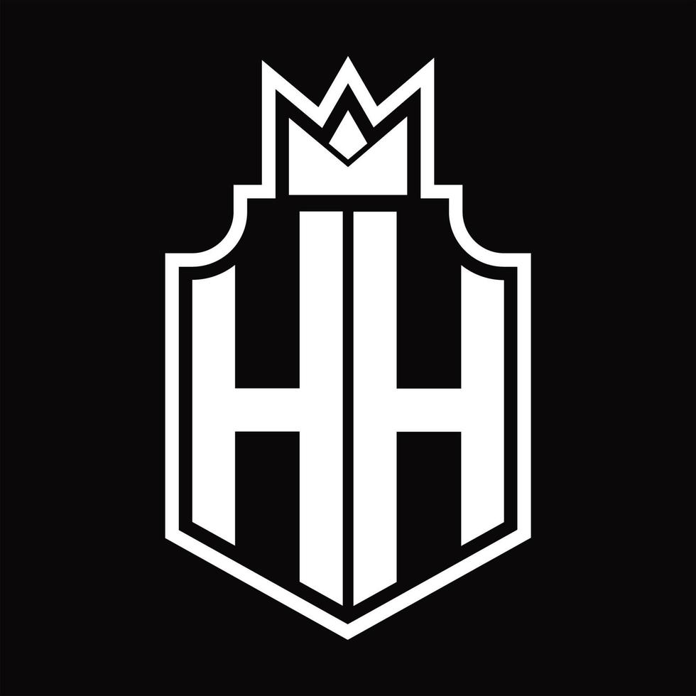 hh logotyp monogram design mall vektor