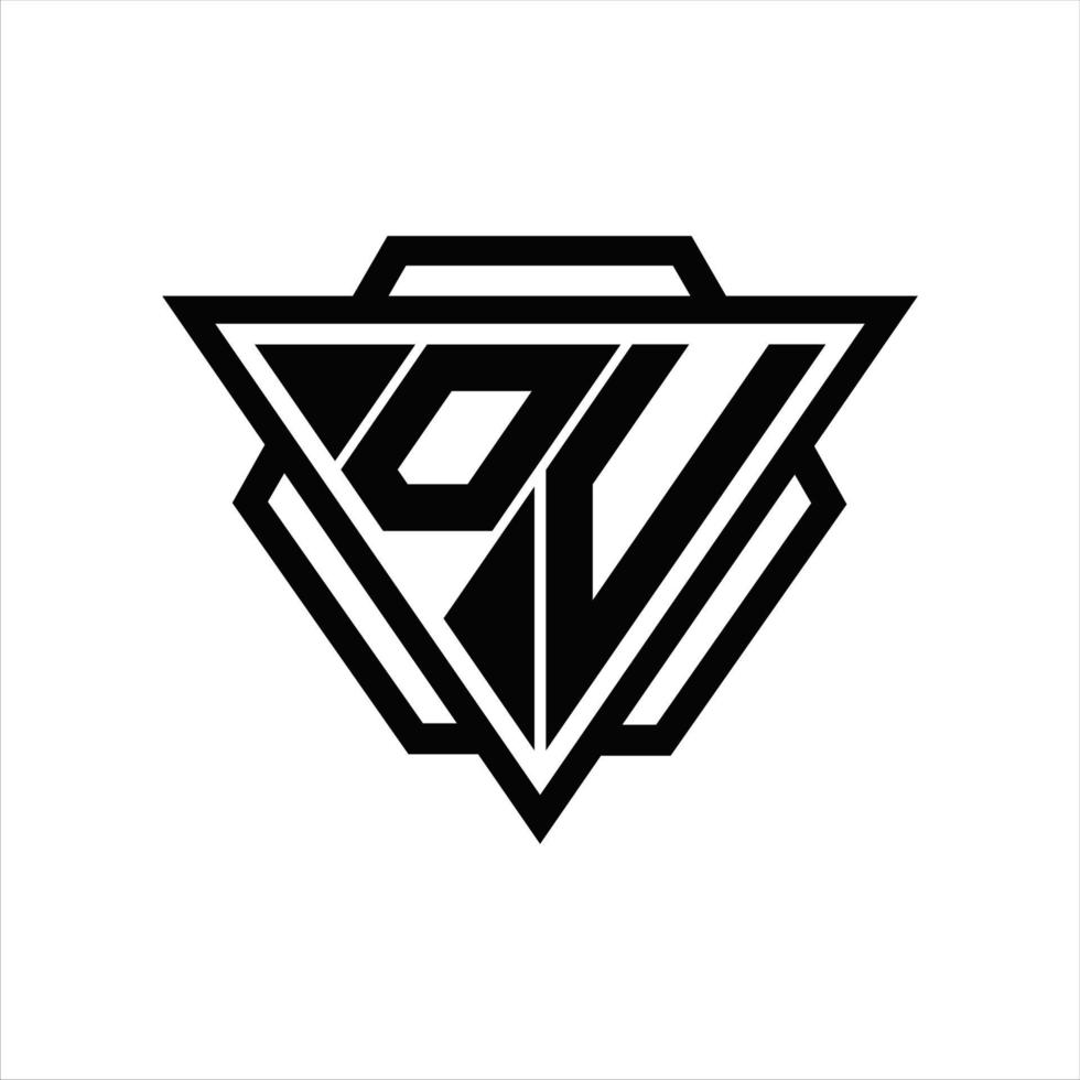 dv-Logo-Monogramm mit Dreieck und Sechseck-Vorlage vektor
