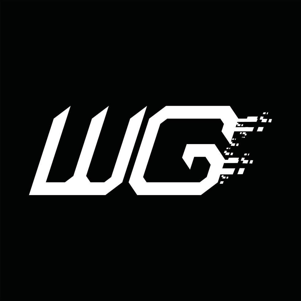 WG-Logo-Monogramm abstrakte Geschwindigkeitstechnologie-Designvorlage vektor