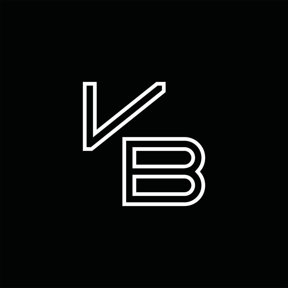 vb-Logo-Monogramm mit Linienstil-Designvorlage vektor