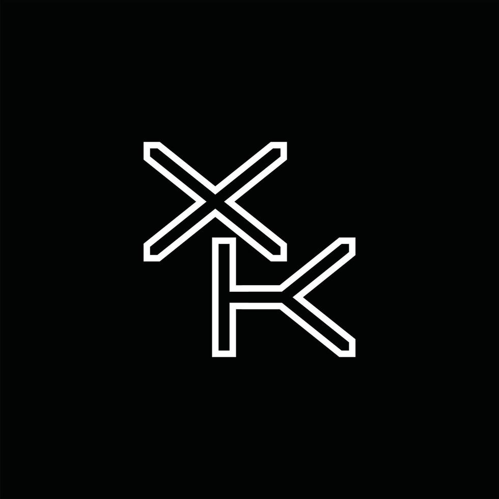 xk logotyp monogram med linje stil design mall vektor