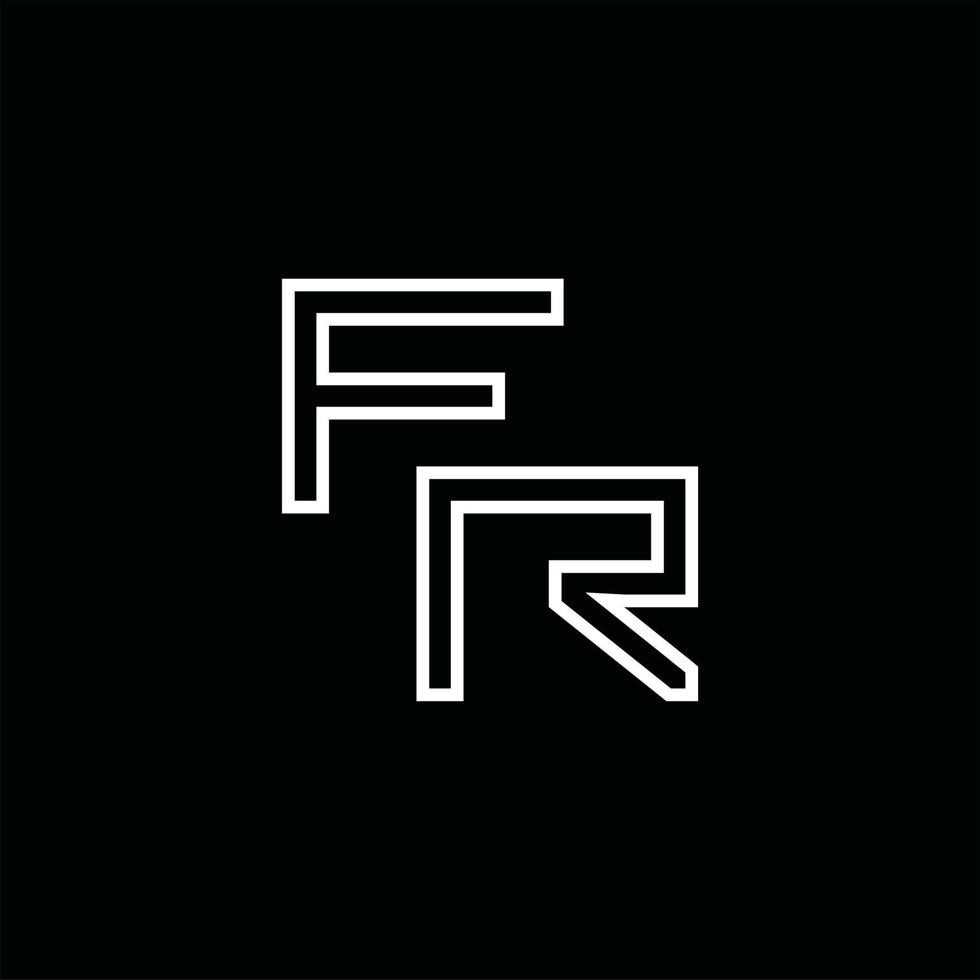 fr-Logo-Monogramm mit Linienstil-Designvorlage vektor