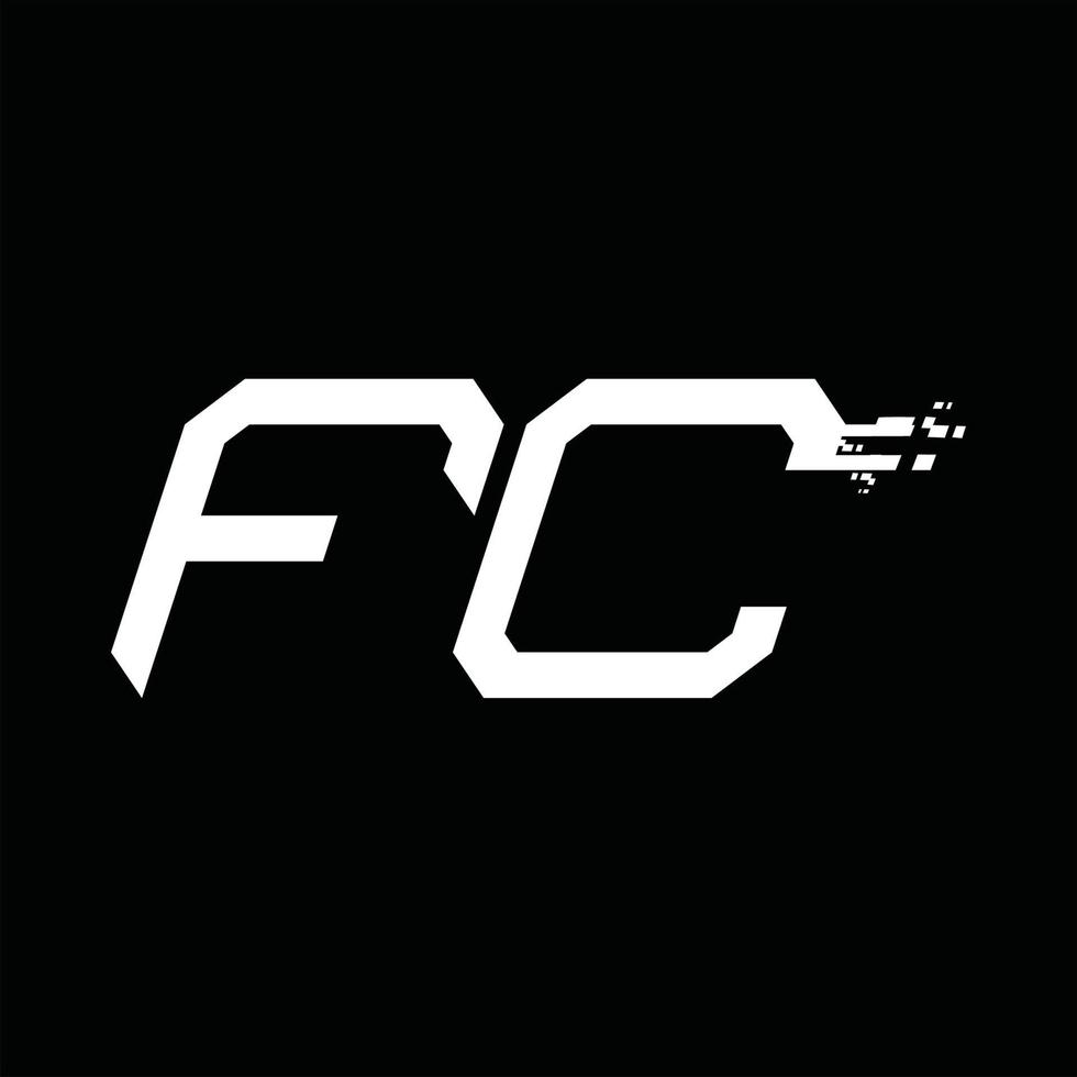 FC-Logo-Monogramm abstrakte Geschwindigkeitstechnologie-Designvorlage vektor