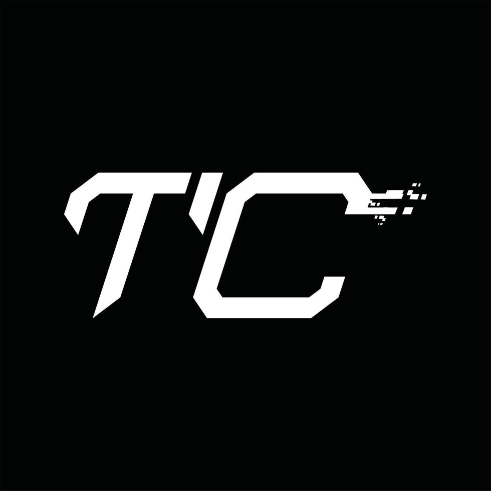 tc-Logo-Monogramm abstrakte Geschwindigkeitstechnologie-Designvorlage vektor