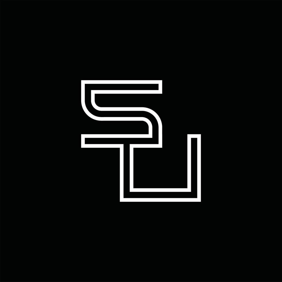 su-Logo-Monogramm mit Linienstil-Designvorlage vektor
