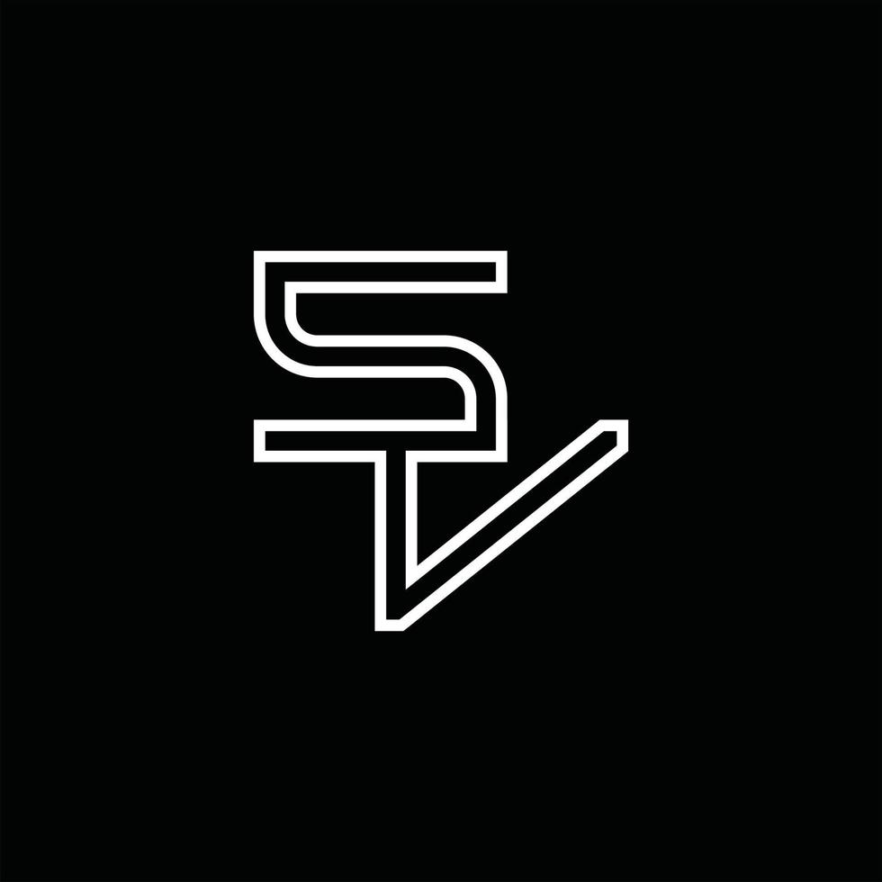 SV-Logo-Monogramm mit Linienstil-Designvorlage vektor