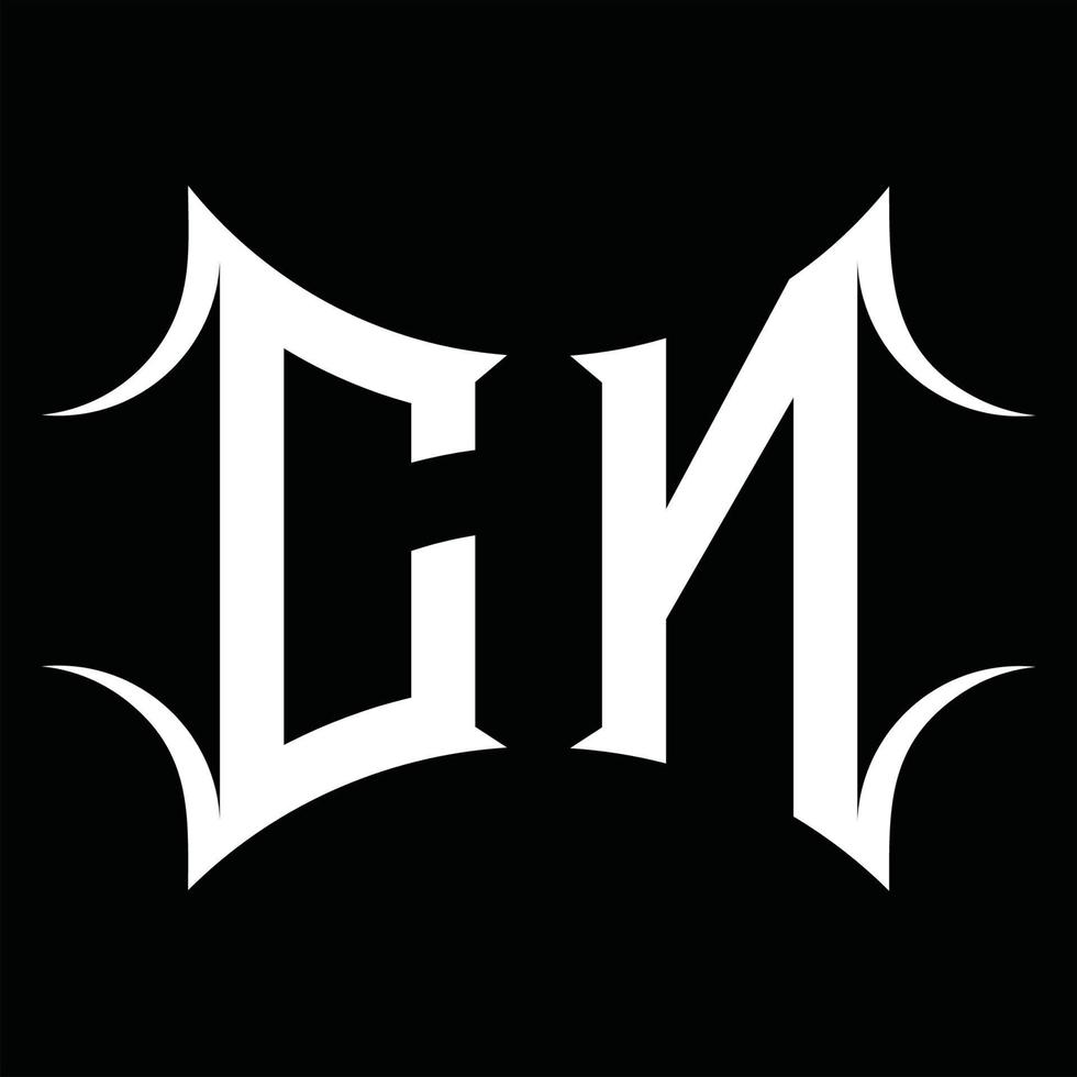 cn-Logo-Monogramm mit abstrakter Form-Design-Vorlage vektor