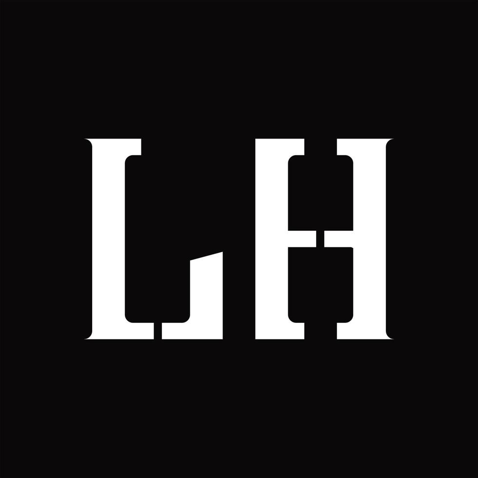 lh-Logo-Monogramm mit Designvorlage für die mittlere Scheibe vektor