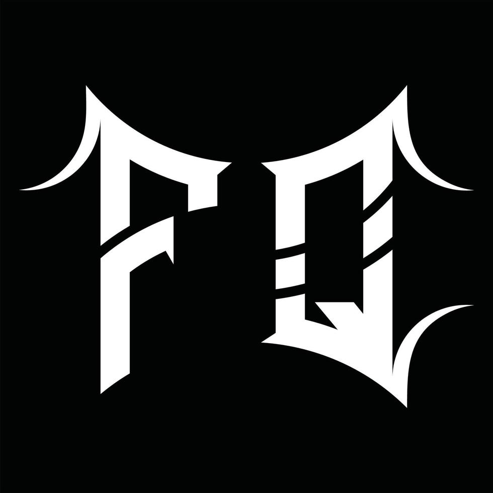 fq-Logo-Monogramm mit abstrakter Form-Design-Vorlage vektor