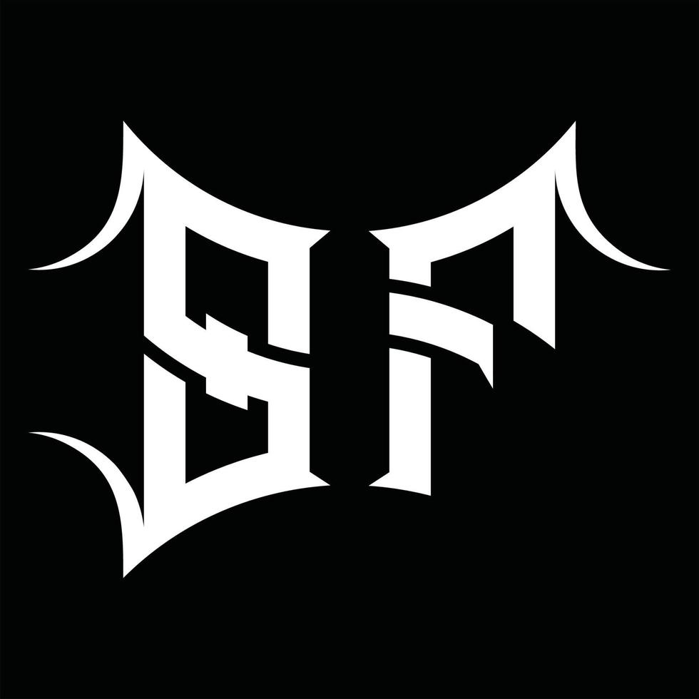 sf logotyp monogram med abstrakt form design mall vektor