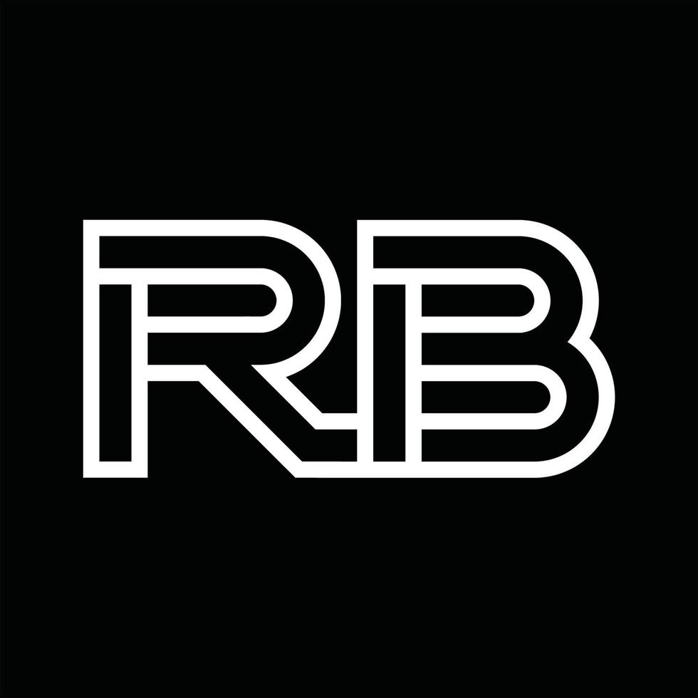 rb logotyp monogram med linje stil negativ Plats vektor