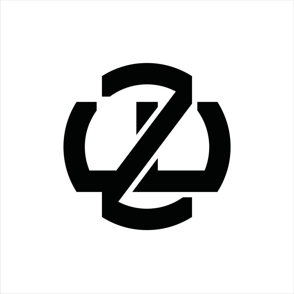 zw-Logo-Monogramm-Design-Vorlage vektor