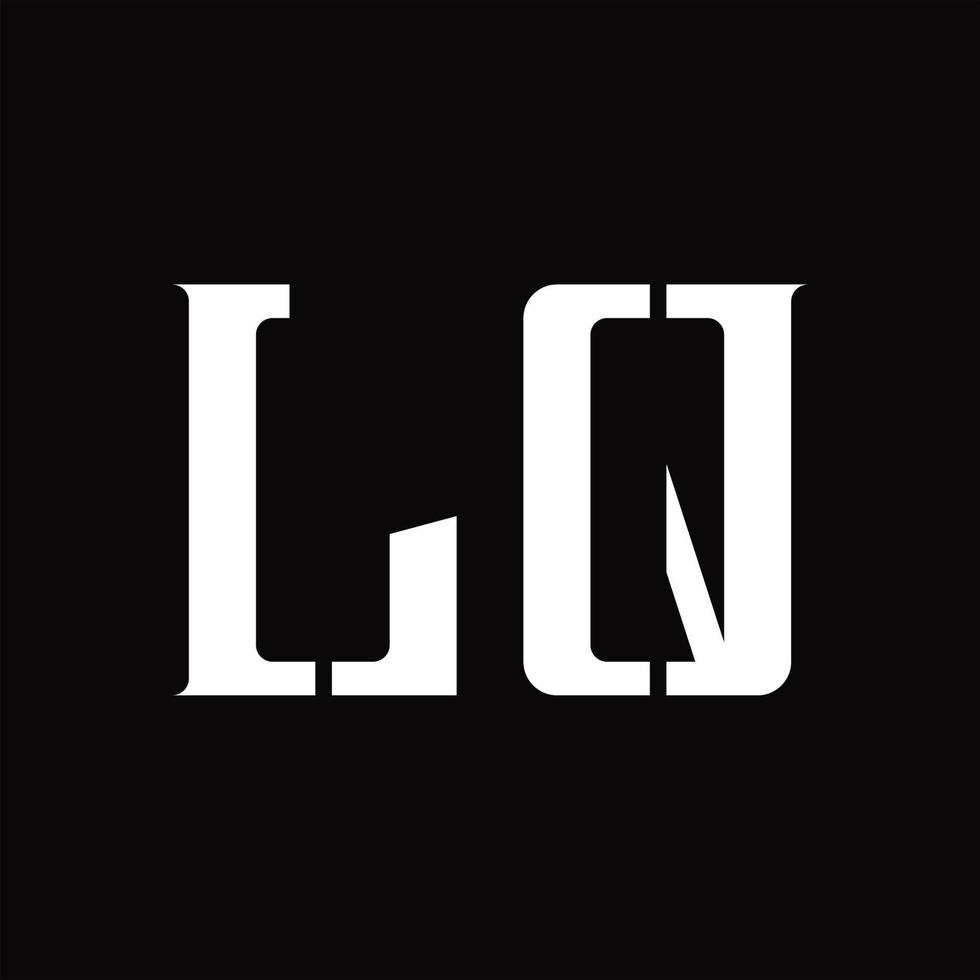 lq logotyp monogram med mitten skiva design mall vektor