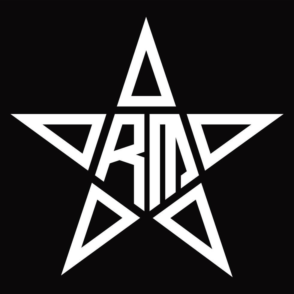 rm-Logo-Monogramm mit sternförmiger Designvorlage vektor