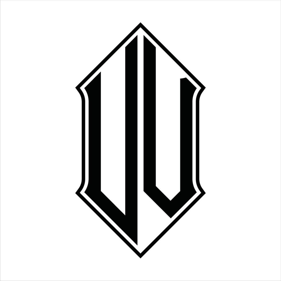 Logo-Monogramm mit Schildform und Umriss-Design-Vorlage Vektorsymbol abstrakt vektor