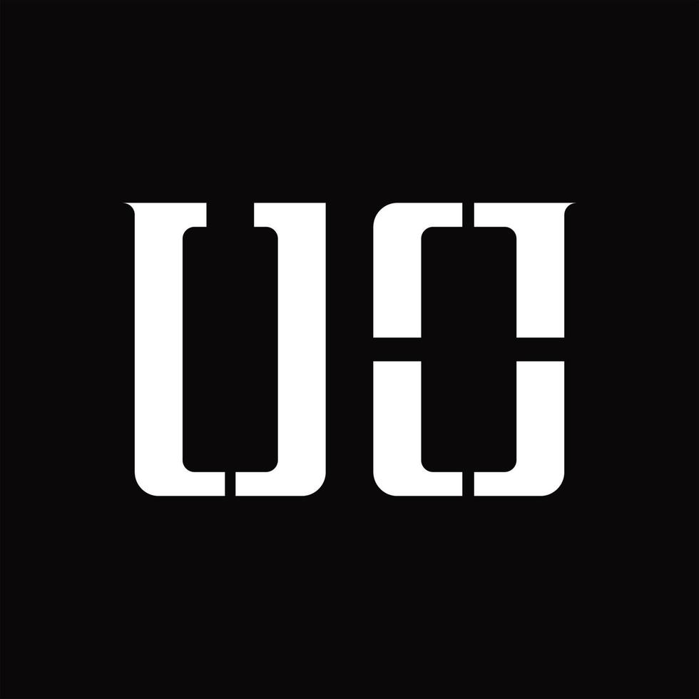 uo-Logo-Monogramm mit Designvorlage für mittlere Scheiben vektor
