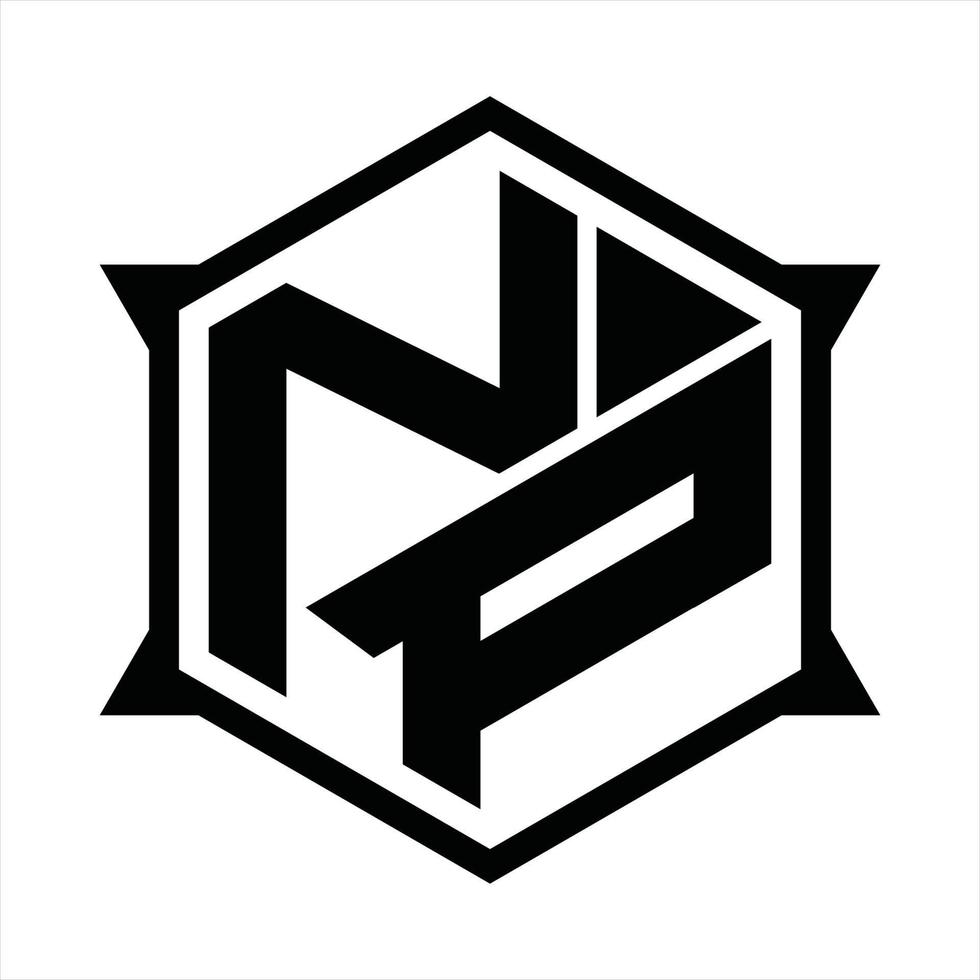 np logotyp monogram design mall vektor